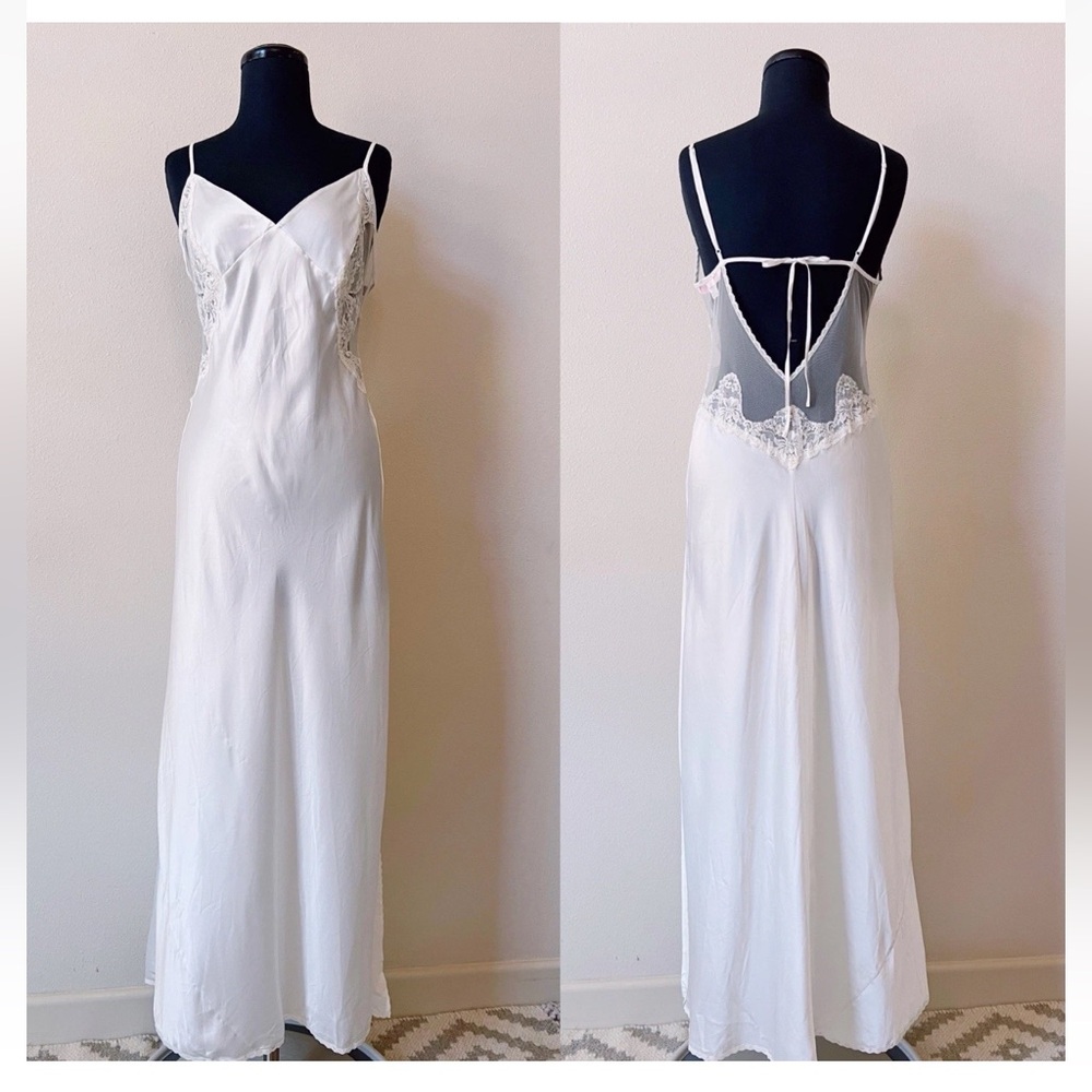Vintage Y2K Victoria’s Secret White Slip Maxi Dress Backless Bridal Wedding XS